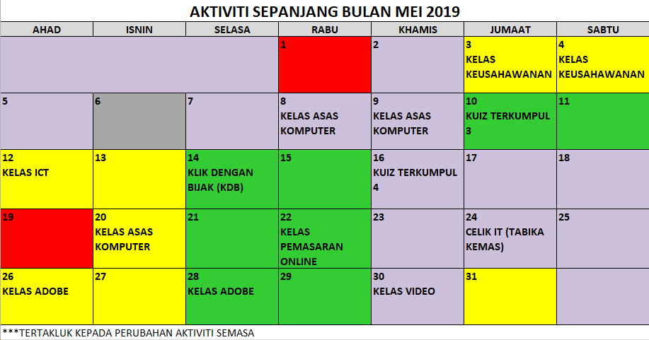 05 JADUAL AKTIVITI SEMASA MEI 2019