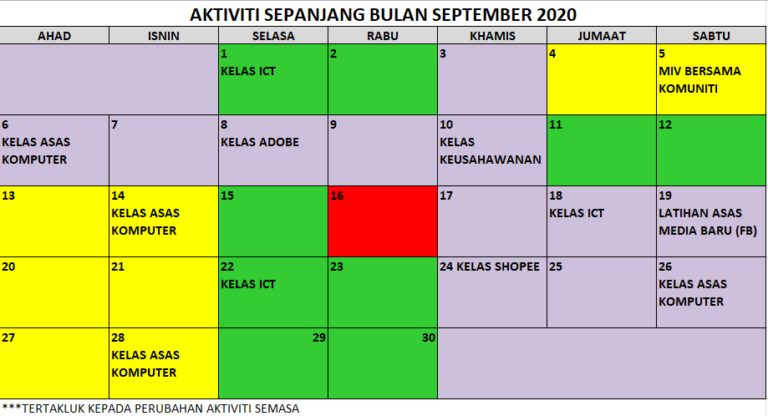 09 JADUAL AKTIVITI SEMASA SEPTEMBER 2020