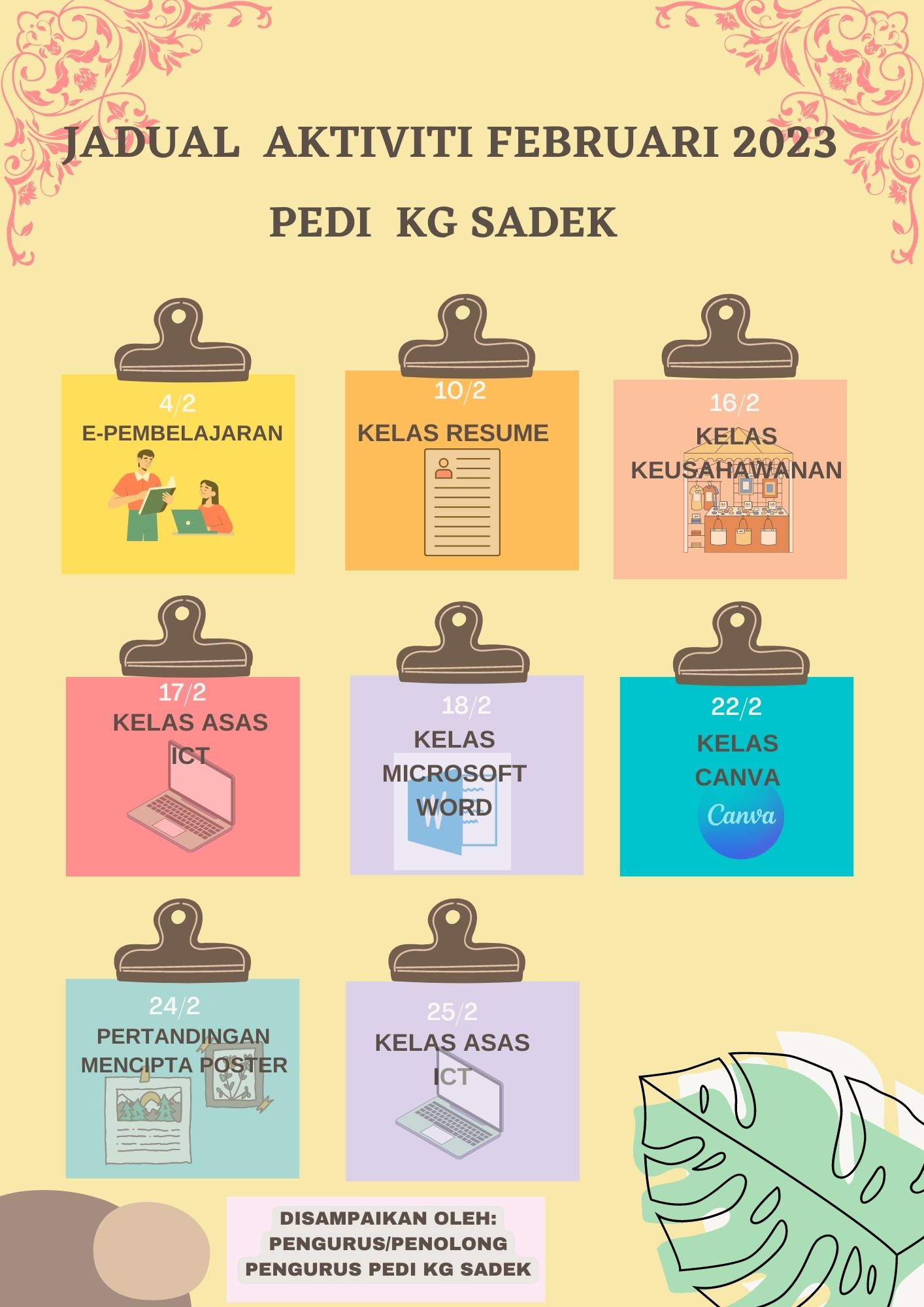 Beige Hand Drawn Monthly Planner