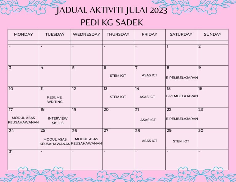 jadual julai
