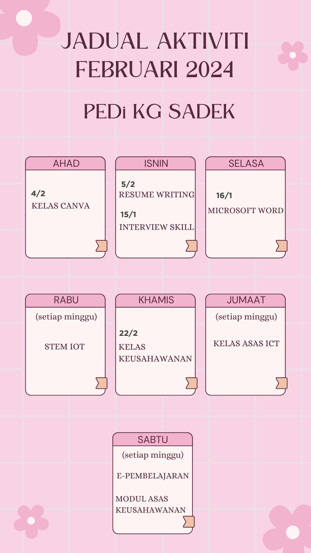 Pink Cute Weekly Planner Your Story